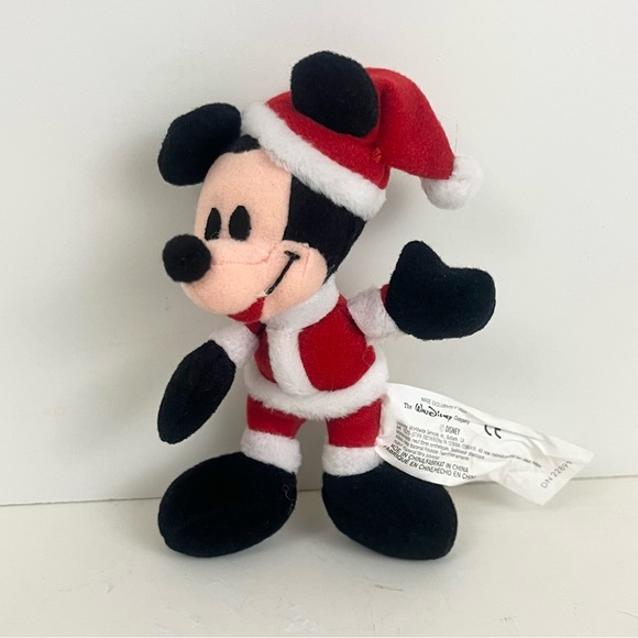 Mickey Mouse Miniature Santa Outfit Stuffed And PVC Pellets Toy - Picture 8 of 11